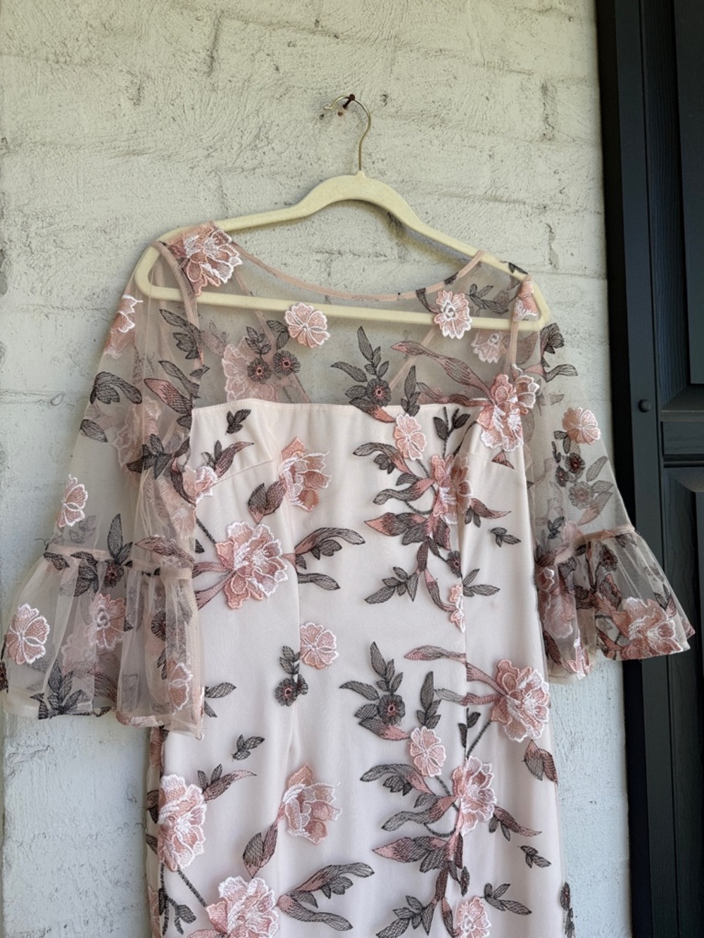 Adrianna Papell Floral Embroidered Sheath Dress Size 10 - Picture 5 of 14
